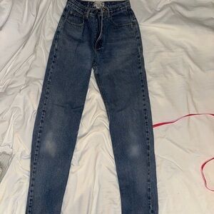 LONDONJEAN High-Rise Straight Leg Jeans - Dark Blue